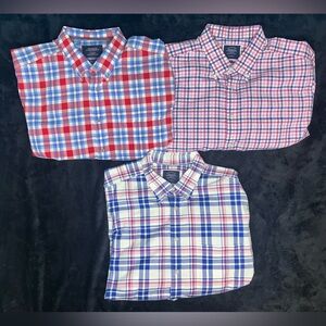 Lot Of 3 Charles Tyrwhitt Red Blue White Pink Plaid Button Down Shirts Size XL